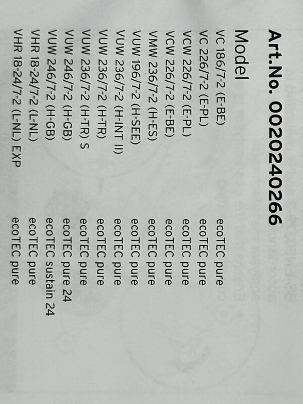 Vaillant boiler gas control valve part No: 0020240266 - Image 3